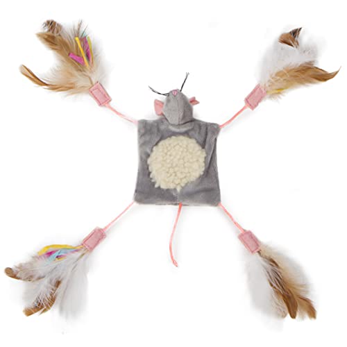 Petlinks Cutie Mouse Feathered Crinkle Cat Toy