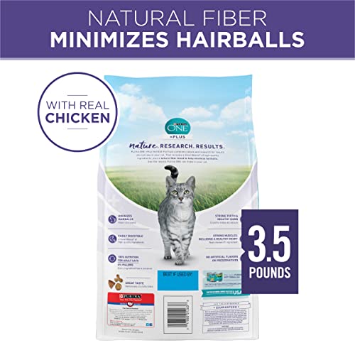 Purina ONE Natural Dry Cat Food, Hairball Formula - 3.5 lb. Bag