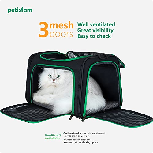 petisfam Pet Carrier for Medium Cats and Small Dogs. Easy to get cat in and Escape Proof
