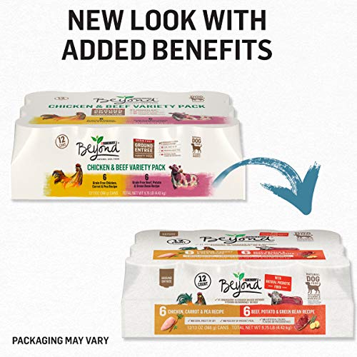 Purina Beyond Grain Free, Natural Pate Wet Dog Food, Chicken & Beef Recipe Variety Pack - (12) 13 oz. Cans