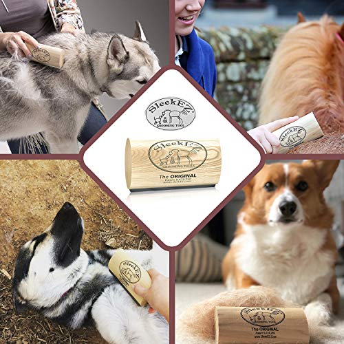 SleekEZ Original Deshedding Grooming Tool for Dogs, Cats & Horses - Undercoat Brush for Short & Long Hair - Painlessly Remove 95% of Loose, Matted & Tangled Hair - Easy to Clean - USA Made - (10 inch)