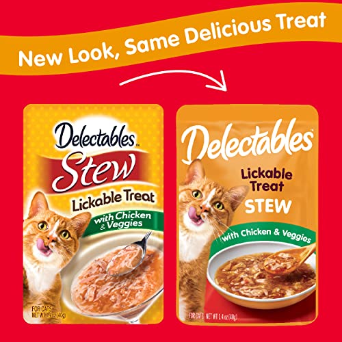 Delectables Stew Lickable Wet Cat Treats - Chicken & Veggies (Pack of 12)