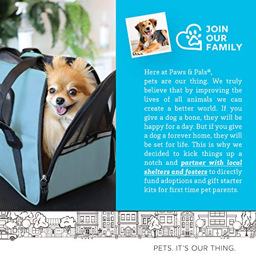 Paws & Pals Airline Approved Pet Carrier - Soft-Sided Carriers for Small Medium Cats and Dogs Air-Plane Travel On-Board Under Seat Carrying Bag with Fleece Bolster Bed for Kitten Cat Puppy Dog Taxi