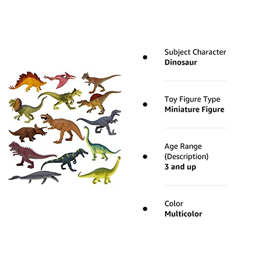 Boley 14-Pack 10 Inch Educational Dinosaur Toys - Realistic Educational Toy Dinosaur Figures For Kids, Children, Toddlers - Great Gift Set, Birthday Present, or Party Favor!