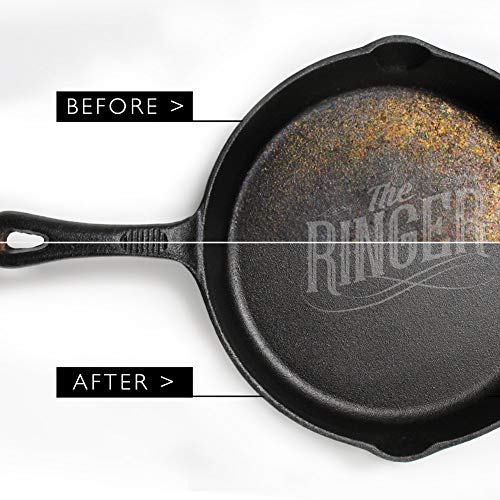 The Ringer - The Original Stainless Steel Cast Iron Cleaner, Patented XL 8x6 Inch Design
