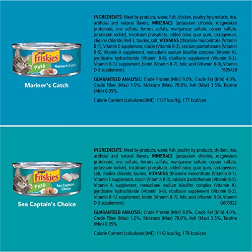 Friskies Wet Cat Food Variety Pack, Seafood Pate Favorites, (32) 5.5 Oz Cans