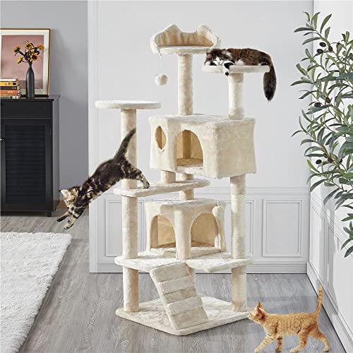 Yaheetech 51in Cat Tree Tower Condo Furniture Scratch Post for Kittens Pet House Play