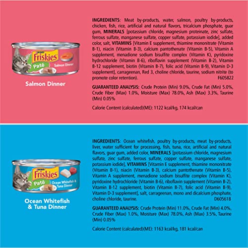 Friskies Wet Cat Food Variety Pack, Seafood Pate Favorites, (32) 5.5 Oz Cans