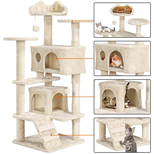 Yaheetech 51in Cat Tree Tower Condo Furniture Scratch Post for Kittens Pet House Play