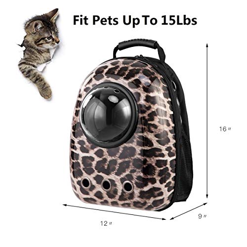 Giantex Astronaut Pet Cat Dog Puppy Carrier Travel Bag Space Capsule Backpack Breathable (Leopard)