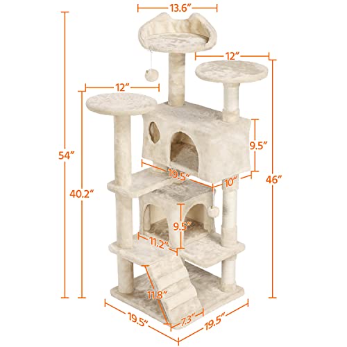 Yaheetech 51in Cat Tree Tower Condo Furniture Scratch Post for Kittens Pet House Play