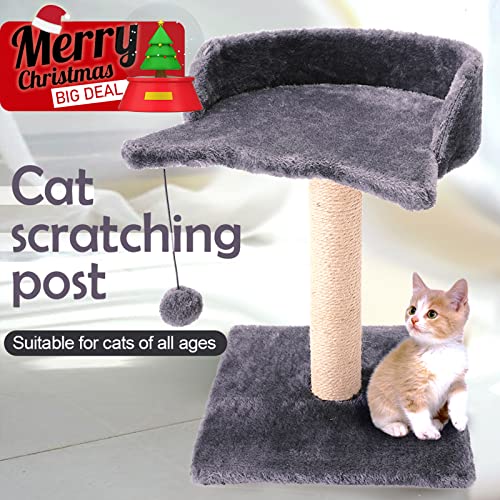GiftParty Cat Scratching Post for Kitty, Natural Sisal Scratchers Post, Plush Platform and Hanging Toy Balls, Kittens & Cat Interactive Toys