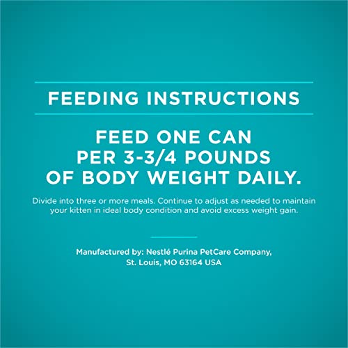 Purina ONE Grain Free, Natural Pate Wet Kitten Food, Healthy Kitten Chicken & Salmon Recipe - (24) 3 oz. Pull-Top Cans