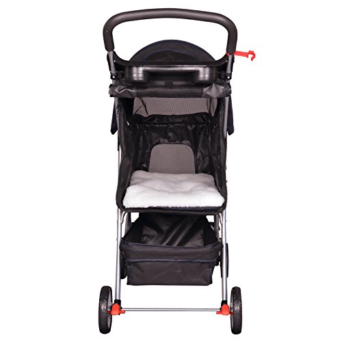 Black 4 Wheels Pet Stroller Cat Dog Cage Stroller Travel Folding Carrier 04T