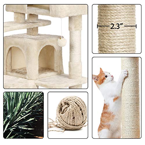Yaheetech 51in Cat Tree Tower Condo Furniture Scratch Post for Kittens Pet House Play