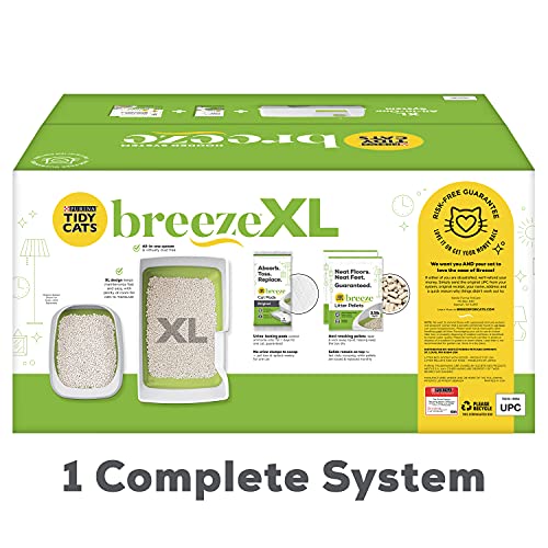 Purina Tidy Cats Non Clumping Litter System, Breeze XL All-in-One Odor Control & Easy Clean Multi Cat Box, 18 lb.