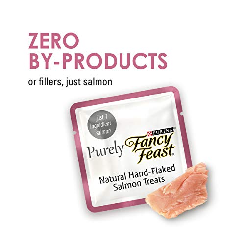 Purina Fancy Feast Natural Cat Treats, Purely Natural Hand-Flaked Salmon - 10 ct. Pouches, pack of 5