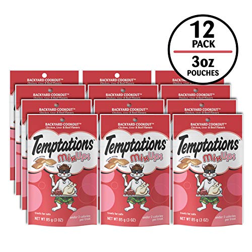 TEMPTATIONS MIXUPS Crunchy and Soft Cat Treats Backyard Cookout Flavor, 3 oz. Pouch