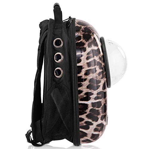 Giantex Astronaut Pet Cat Dog Puppy Carrier Travel Bag Space Capsule Backpack Breathable (Leopard)