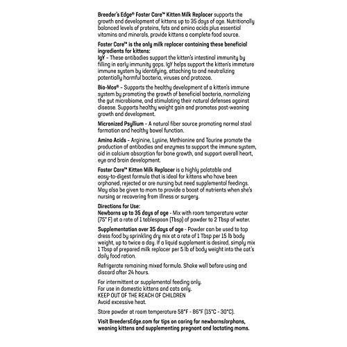 Revival Animal Health Breeder's Edge Foster Care Feline- Powdered Milk Replacer- for Kittens & Cats- 4.5 Lb