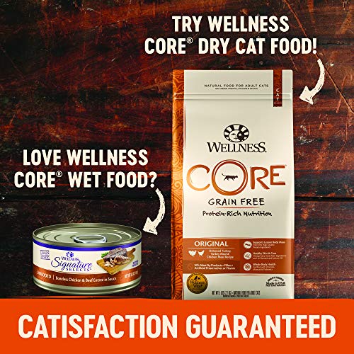 Wellness Natural Pet Food CORE Signature Selects Grain Free Canned Cat Food, Flaked Skipjack Tuna & Shrimp in Broth, 2.8 Ounces (Pack of 12)
