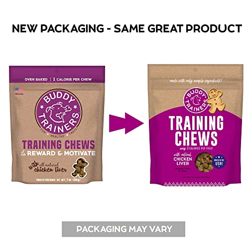 Buddy Trainers Dog & Puppy Training Treats for Small or Large Dogs, Made in USA, Natural Chicken Liver 7 oz