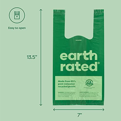 Earth Rated Poop Bags, Dog Waste Bags with Easy Tie Handles, Unscented, Completely Leak-Proof, Fits Standard Sized Cat Litter Scoops, 7 x 13.5 Inches, Easy Dispensing, 120 Bags