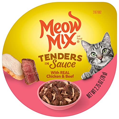 Meow Mix Tender Favorites Wet Cat Food, Chicken & Beef, 2.75 Ounce Cup (Pack of 12)