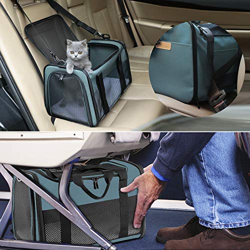 Akinerri Airline Approved Pet Carriers,Soft Sided Collapsible Pet Travel Carrier for Medium Puppy and Cats, Cats Carrier, Pet Carriers for Small Medium Cats