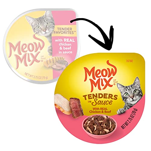 Meow Mix Tender Favorites Wet Cat Food, Chicken & Beef, 2.75 Ounce Cup (Pack of 12)