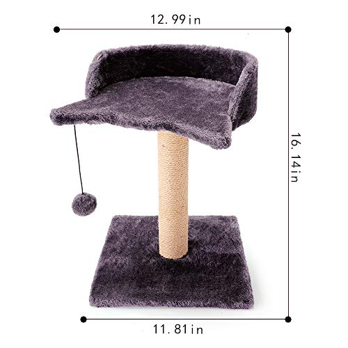 GiftParty Cat Scratching Post for Kitty, Natural Sisal Scratchers Post, Plush Platform and Hanging Toy Balls, Kittens & Cat Interactive Toys
