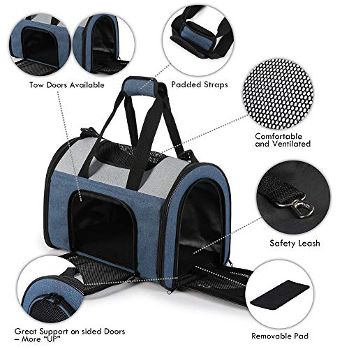JESPET Soft Pet Carrier for Travel, Portable & Lightweight Carrier Bag for Cat, Dog, Puppy, Small Animals