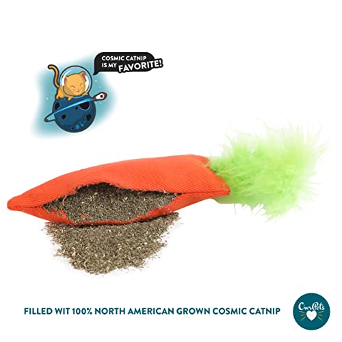 OurPets 100-Percent North American Catnip Filled Carrot Cat Toy 24 Karat