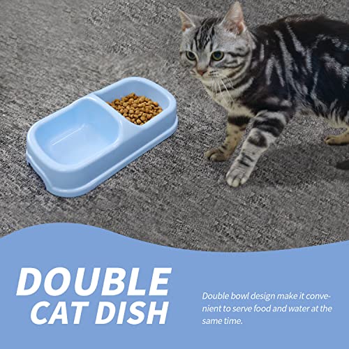PAWISE Kitty Cat Starter Kit Includes 4-Pieces - Cat Litter Pan, Cat Litter Scooper, Cat Bowls, Cat Toy, 14.5x10.5 Inches, Blue