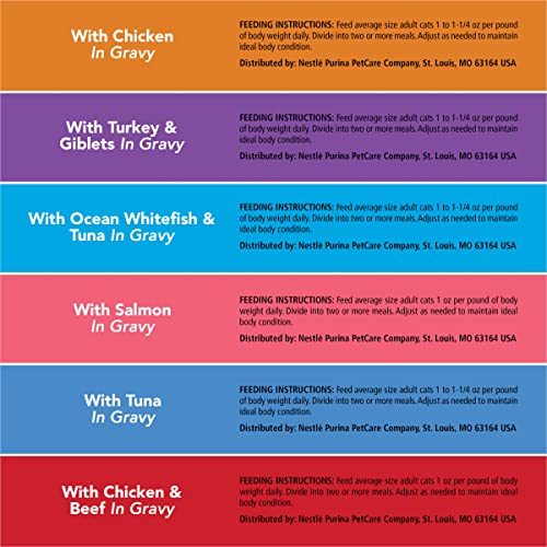 Purina Friskies Gravy Wet Cat Food Variety Pack, Gravy Sensations Farm & Fish Pouches - (24) 3 oz. Pouches