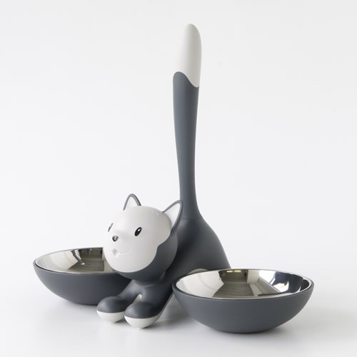 A di Alessi Tigrito Cat Bowl, Grey