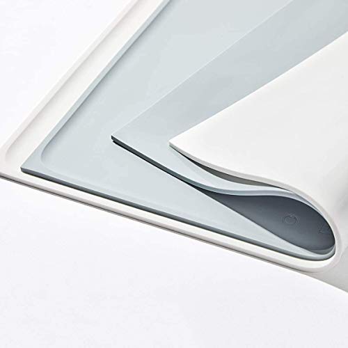 PETKIT Pet Food Feeding Mat, Silicone Dog Cat Placemat FDA Approved, Waterproof Spill Proof Non Slip Dog Food Mat, Collapsible Portable Dog mats for Food and Water, 18.1 x13.4, Grey