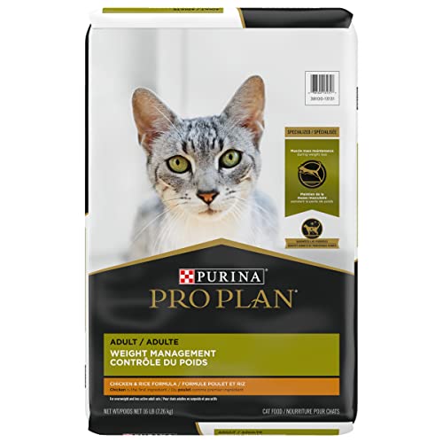 Purina Pro Plan Weight Control High Protein Dry Cat Food, FOCUS Weight Management Chicken & Rice Formula - 16 lb. Bag