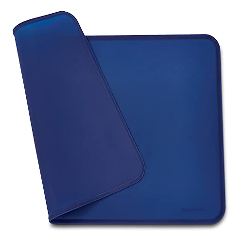 AmazonBasics Waterproof Anti-Slip Silicone Pet Food and Water Bowl Mat, 24 x 16 Inches, Blue