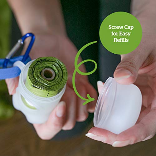 Pogi's Poop Bag Dispenser - Includes 1 Roll (15 Dog Poop Bags) - Scented, Leak-Proof, Earth-Friendly Poop Bags for Dogs