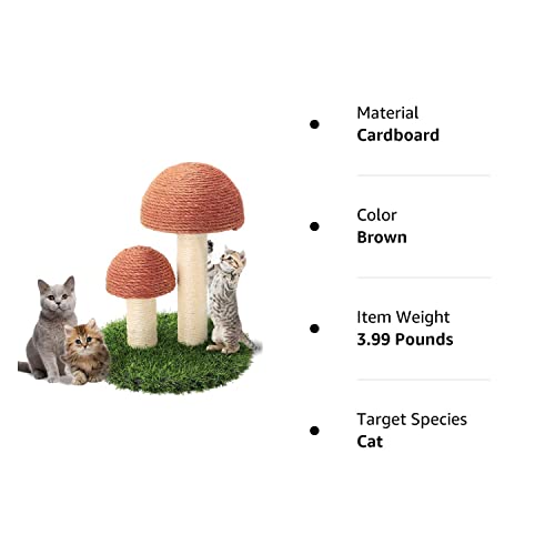 GiftParty Cat Scratching Post - 15x12 Inch Durable Sisal Scratcher Cat Furniture Toy for Kitty