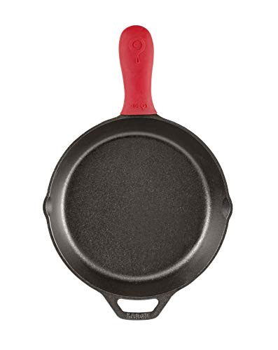 Lodge Hot Holder-Red Heat Protecting Silicone Cast Iron Skillets with Keyhole Handle, 5-5/8" L x 2" W