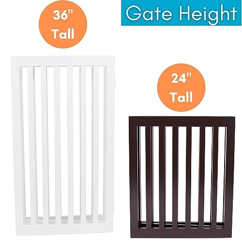 Internet's Best Traditional Dog Gate - 3 Panel - 24 Inch Step Over Fence - Free Standing Folding Z Shape Indoor Doorway Hall Stairs Pet Puppy Gate - Fully Assembled - Espresso - MDF