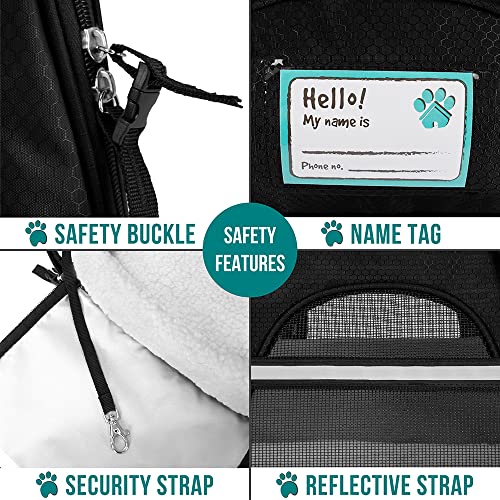 PetAmi Premium Airline Approved Soft-Sided Pet Travel Carrier | Ideal for Small - Medium Sized Cats, Dogs, and Pets | Ventilated, Comfortable Design with Safety Features (Small, Black)