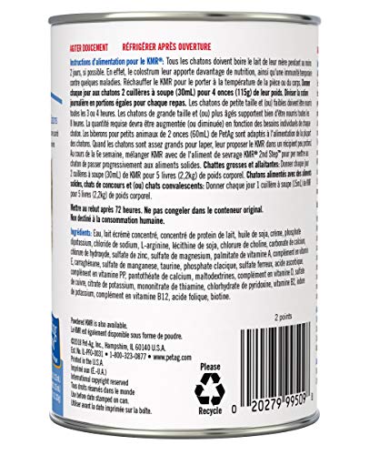 PetAg KMR Liquid Replacer for Kittens & Cats, 11oz Can, Whites & Tans (99509-1)