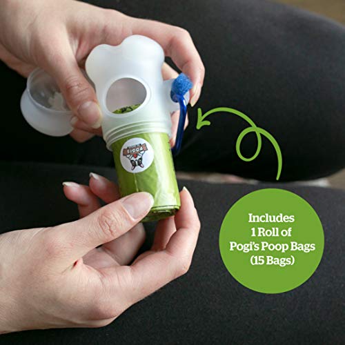 Pogi's Poop Bag Dispenser - Includes 1 Roll (15 Dog Poop Bags) - Scented, Leak-Proof, Earth-Friendly Poop Bags for Dogs