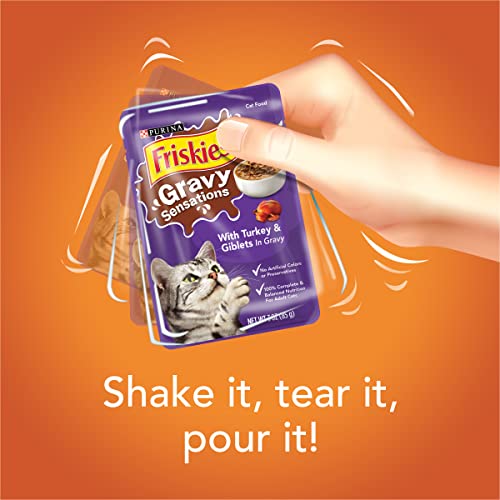 Purina Friskies Gravy Sensations Variety Packs Wet Cat Food, Poultry Favorites Variety Pack, 36 Ounces, Pack of 12