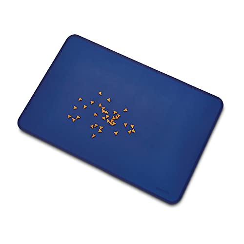 AmazonBasics Waterproof Anti-Slip Silicone Pet Food and Water Bowl Mat, 24 x 16 Inches, Blue