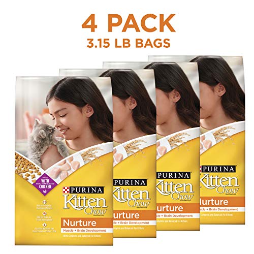 Purina Kitten Chow Dry Kitten Food, Nurture - (4) 3.15 lb. Bags