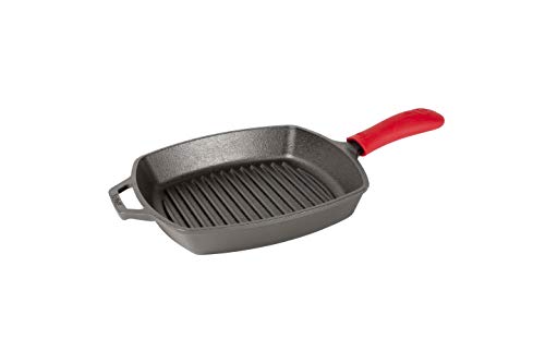 Lodge Hot Holder-Red Heat Protecting Silicone Cast Iron Skillets with Keyhole Handle, 5-5/8" L x 2" W